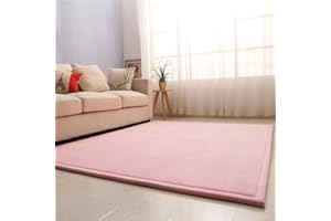 DSSHENGDS Tappeto in Velluto Corallo Morbido,Moderno, Lavabile, Perfetto per Yoga,Esercizio Fisico e Gattonare,Tappeto Salotto,Scendiletto per Bambini Tatami 2cm-H- 200 * 200cm