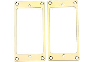 YOSOO HEALTH GEAR Anillo de montaje de pastilla, anillos de pastilla de metal dorado, 2 piezas de anillo de montaje plano Humbucker para guitarras eléctricas(oro)