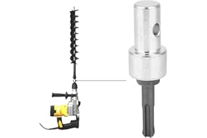 MUMISUTO Earth Auger Adapter, Drill Bit Adapter for Electric Drill to Earth Auger Connector Arbor Round Shank 2 Pit 2 Slot
