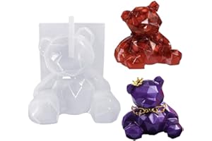 YINGBIAO 3D Bear Resin Mould Silicone Teddy Bear Crystal Epoxy Casting Mold Jewelry Making Pendant Onament Craft Moulds Cake Candle Soap Ice Cube Moulds for Xmas Handmade Gift Resin Crafting