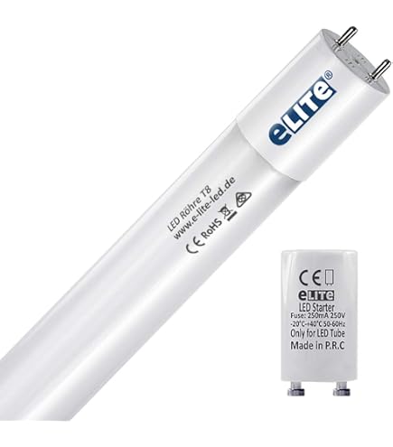 NCC-Licht LED T8 Röhre 72cm, 10W, G13, 4000K Neutralweiß – Set Mit 5 Stück + Starter, Ersetzt 16W, 1000lm, 15.000h Lebensdauer