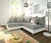 Produktbild Eckcouch Clovis Weiss Hellgrau Ottomane Links Ecksofa modular