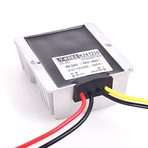 LKW Netzteil Spannungswandler 24v auf 12v 30A 360W Schwerlast Transformator Trafo Adapter Wandler Konverter for Motor Auto PKW Kfz Boot Sonnensystem (DC15-40V Breit Eingang) - 2