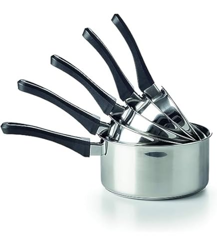 Casseroles 3 Pièces Haussmann Héritage - Inox Avec Revêtement Pierre Antiadhésif | Induction, Sans PFOA, Cuisson Saine