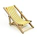 Produktbild Vococal - 1:12 Mini Stripe Foldable Wood Chair Beach Chair für Dollhouse - Doll House Miniature Accessories Toy, Gelb
