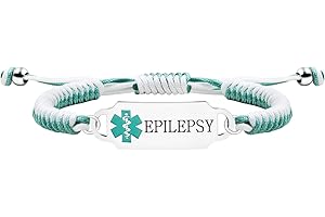 Uloveido Handcrafted Medical Alert Bracelet with Custom Engraving – Emergency Contact Wristband with Traditional Handmade Knot Design, Adjustable & Waterproof