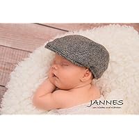 Schiebermütze, Tweed grau für Babys / Kinder HANDMADE Babyfotografie, Geschenk zur Geburt, Herstellung nach dem Kauf, Name besticken, Biobaumwollfutter auf Wunsch, personalisiertes Geschenk für Babys