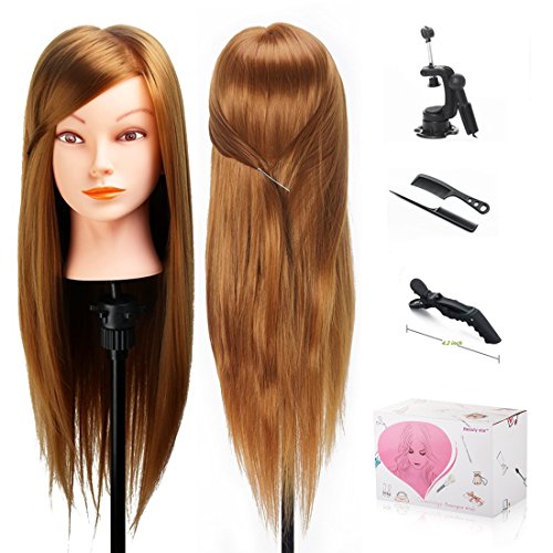 BEAUTY STAR® Hairdressing 20" 30% von dem Hochtemperaturfaser Hair Hairdressing Cosmetology Mannequin Manikin Training Training Head With Clamp Stand