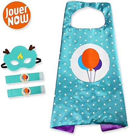 JouerNow Kids Green Costume Set Cape+Mask+Wristband Dressup Kits For Birthday Party, Cosplay, Christmas, Halloween Gifts, Role/Pretend Play