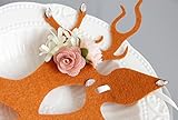 Smile YKK Hirsch Filz Damen Blüte Anlass Party Mascken Cosplay Ausschnittmaske Karneval Maske Augenmaske Venezianische Masken Mit Seidenband Braun - 