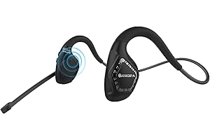 BANIGIPA Bluetooth-Headset mit Boom-Mikrofon, Kopfhörer mit offenem Ohr und Mikrofon mit Geräuschunterdrückung, drahtloses Headset für Telefon, Laptop, PC, leicht und bequem für Büro, Besprechung, Hei