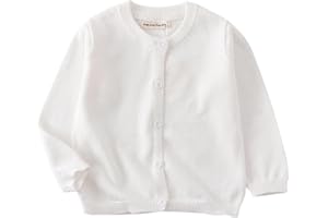 HahaNice Girls' Cardigans Knitted Long Sleeve Kids School Jumper 2Y-7Y