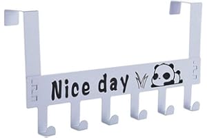 Tooloflife - Gancio per appendere sopra la porta, resistente, per cappotti, asciugamani, borse, accappatoi, 6 ganci in acciaio al carbonio