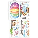 Decowall DM-1606 Tier-Heissluftballon Höhentabelle Wandsticker Wandaufkleber Wandtattoo Kinderzimmer - 8