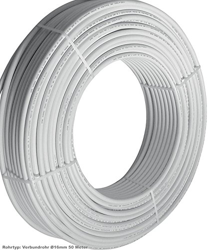 Preisvergleich Produktbild 50m Aluverbundrohr Mehrschichtverbundrohr Verbundrohr PEX AL PEX Rohr 16x2 für Fußbodenheizung, Kaltwasser und Heißwasser
