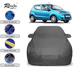 ROODS AUTO Prime Quality Car Cover for n Maruti Suzuki A-Star Waterproof with Triple Stitched Fully Elastic Ultra Surface Body Protection (Grey Look)