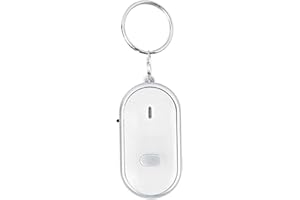 ASTIBYM Localisateur de Clé Sifflet électronique Recherche de Clé Commande Vocale Dispositif Anti-Perte Sifflet Recherche de Clé Traceur de Porte-clés(Blanc), Système D'alarme