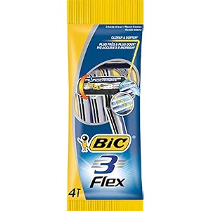 BIC Flex Disposable Men's Razors with 3 Blades, 4 each