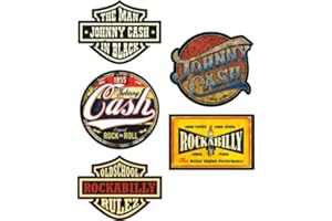 cut-it folientechnik & design MG613 / 5X Cash Aufkleber 9cm Sticker Set Johnny Rocker Musik Oldschool Rockabilly Kult Vintage Retro Auto Motorrad Biker