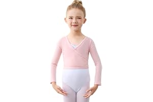 boruizhen Cache-Coeur de Danse Classique en Coton Haut de Danse Manches Longues Veste de Ballet pour Enfants Filles Femmes