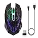 Produktbild ZTTOC Kabellose Gaming Maus Wiederaufladbare Maus für PC Laptop Mac Silent Schnurlos Maus Geräuschlose LED Wireless Gaming Mouse 2400 DPI 7 Tasten Optische Maus (Schwarz)