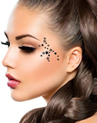 Black Stars Temporary Tattoo Eye Decoration Sticker Waterproof Transfer Body Art in Gift Box Designer Face Cosmetic Eye Make Up by Addttoo