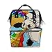 Price comparison product image ALINLO Pandas Fire Rainbows Clouds Diaper Bags Mummy Tote Bags Large Capacity Multi-Function Backpack for Travel