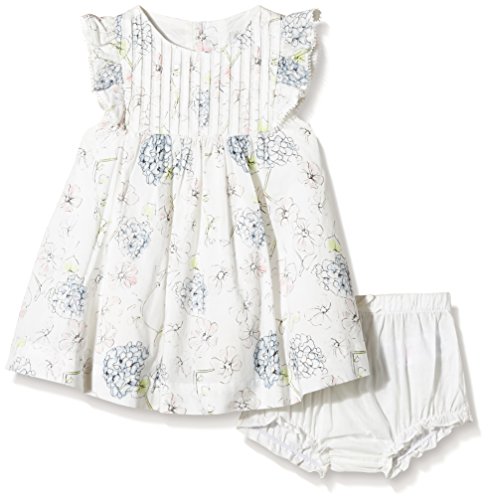 Mamas and Papas Baby Girls 0-24m Floral Print Dress, Off-White (Off White), 6-9 Months (Manufacturer Size:6-9)