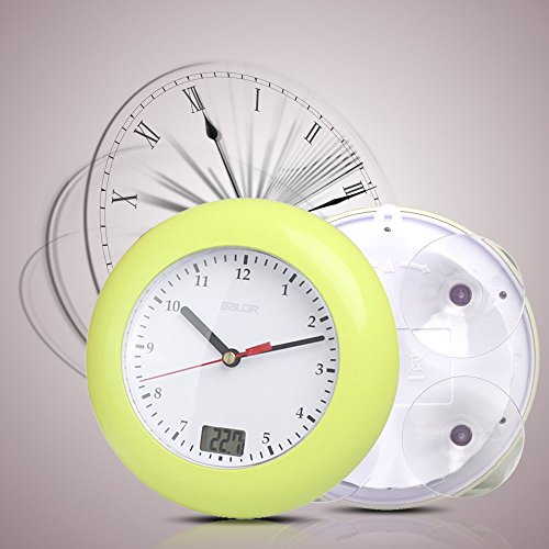 Anself Badezimmeruhr mit Saugnapf und Digitaler Temperaturanzeige - 5