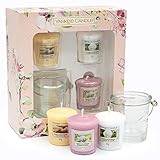 Yankee Candle coffret cadeau | 3 votives parfumées et 1 porte-bougie pour votive | Collection Garden Hideaway