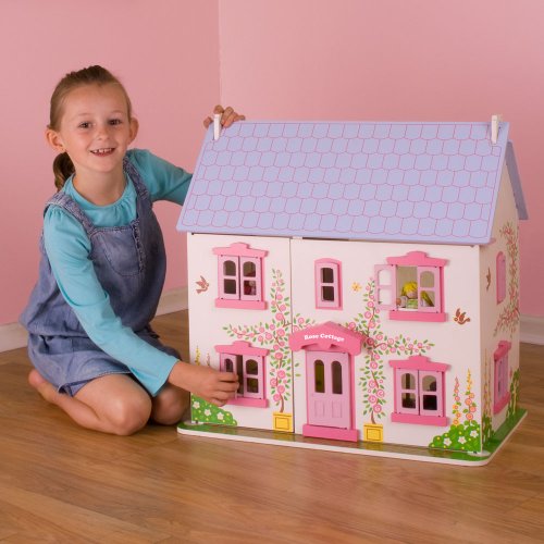 Bigjigs Toys Heritage Playset Rose Cottage - Wooden Doll House