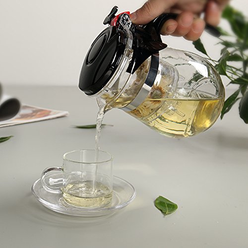 Genialer Teebereiter / Kaffeebereiter 500 ml für die schnelle unkomplizierte Tee- & Kaffeezubereitung, Thermoglas (Borosilikatglas) - 5