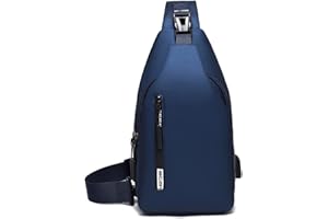 NEUSOP Sac de Poitrine Sacoche Homme Bandouliere Sac Bandoulière Homme Sacs a Dos Porté épaule Travers avec Port de Charge USB, Imperméable Sling Bag Crossbody Bag pour Sport Voyage