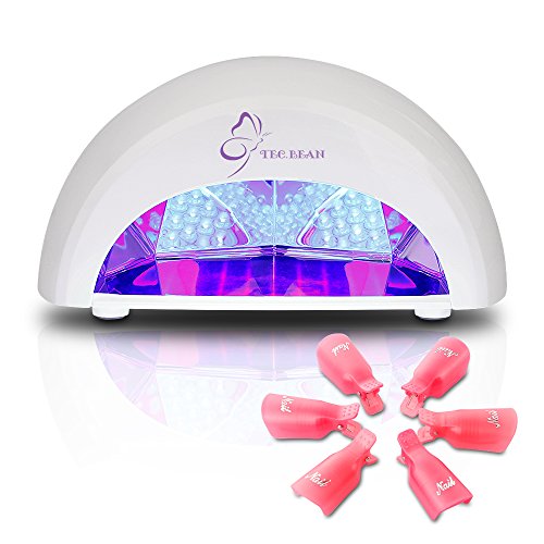Nail Polish Dryer 12W LED Nail Lamp Manicure Curing Lamp with 4 Timmer Settings Quick Curing Gel Acrylic Shellac Gelish for Fingernails Toenails Include 6 Nail Polish Remover Caps