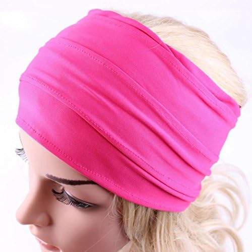 Sportmaking High Quality Store Womens Wide Headband Yoga Headband Boho Headband Running Headwrap Nonslip Hairband (Hot Pink)