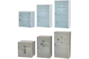 ‎STYLE HOME Style home Medizinschrank Arzneischrank abschließbarere Erste-Hilfe-Schrank aus Metall, Apothekerschrank Medikamentschrank mit Glastür und Schloss, inkl 2 Schlüsseln, 30x30x12cm (Weiß,2 Fächer)
