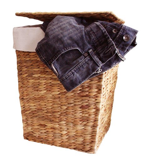 KMH®, 2er Set Wäschekörbe aus Wasserhyazinthe – Farbe: natur (#204023) - 4