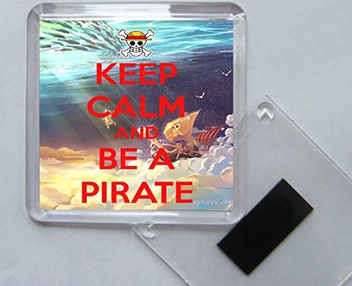 Keep Calm and be a Pirate - Square Acrylic Fridge Magnet