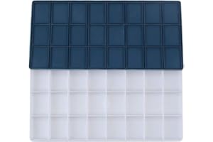 Healifty Paint Storage Palette Box 24 Wells with Lid Stay Wet for Watercolor Gouache Acrylic and Oil Paint