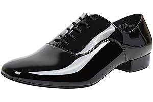 Asyusyu Dance Shoes for Men Lace Up Men's Ballroom Dance Shoes for Latin Salsa Practice