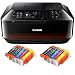 Produktbild Canon Pixma MX725 MX-725 All-in-One Farbtintenstrahl-Multifunktionsgerät (Drucker, Scanner, Kopierer, Fax, USB, WLAN, LAN, Apple AirPrint) Schwarz + 10er Set IC-Office XL Tintenpatronen 550XL 551XL