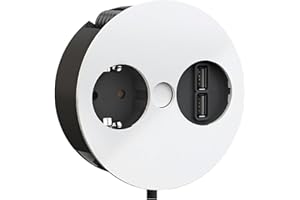 Bachmann 931.231 Twist Unidad de Toma de Corriente, Enchufe con Puesta a Tierra, 1x Cargador USB, Blanco Mate