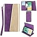 Produktbild CellularOutfitter Apple iPhone X Ultrasuede Block Flap Wallet Case - Metallic Design w/ Detachable Matching Case and Wristlet - Purple/Gold