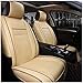 Produktbild MAKB GLVV Autositzbezüge Universal Kompatibel Leinenschutz Kissen Airbags Vorne Und Hinten Atmungsaktiv Komfort 5 Sitz Full Set (Farbe: Braun) (Color : Beige)