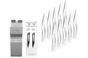 ‎MAY 10 Stück Skalpellklingen aus Karbonstahl - Figur 11 - einzeln steril verpackt inkl. Klingenabzieher