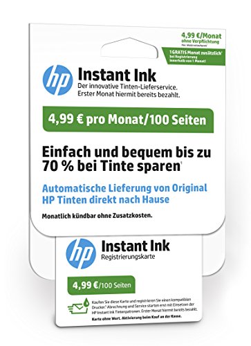 Preisvergleich Produktbild HP Instant Ink karte, 100 Seiten pro Monat Tarif