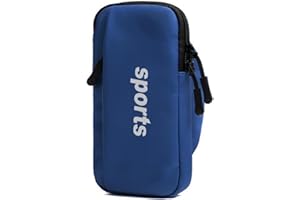 CRSUSUKJ Sportarmband Handy,Armband Armtasche,Armtasche Handy,Sporttasche,Outdoor-Sport,Passport Brieftasche Etui,Laufsport-Armtasche,Sport Laufen Doppel Reißverschluss Sportarmband (Blau)