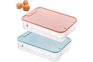 N\C Widesmart - Caja de almacenamiento de huevos, caja de almacenamiento para nevera de huevos, caja de huevos de plástico, 24 huevos, caja de almacenamiento para refrigeradores de cocina, transparente