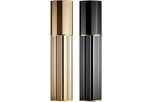 Aurdox Perfume Atomiser, Refillable & Portable Perfume Bottle for Travel, 5ml Small Spray Bottles with Bottom Pump， Dispensers for Women and Men, Leaking Proof and Luxurious Design(Black & Gold)