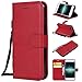 Produktbild MeganStore Hülle iPhone 8, iPhone 7 Stil Brieftasche Hülle Buch Leder Wallet Case mit [Klappständer] [Kartenfächer] und [Magnetverschluss] für Apple iPhone 7/8 rot